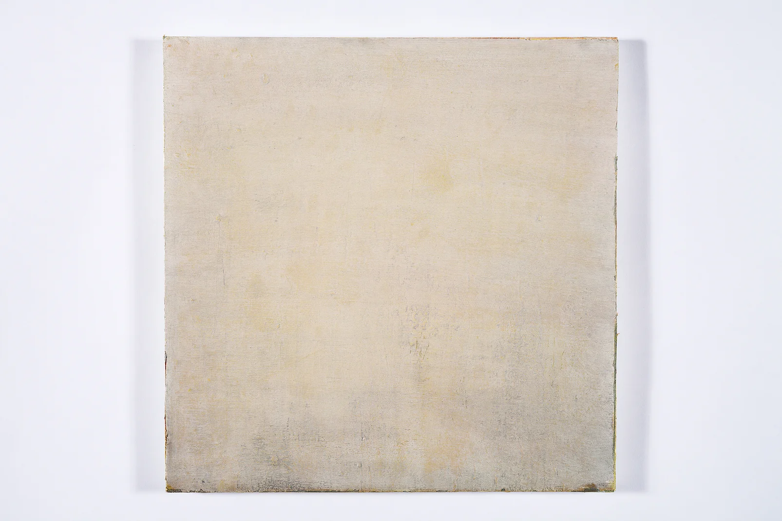 what remains without remaining oil, dry pigment on salvaged canvas mounted on panel, 20.5x20.5", 2008-2013