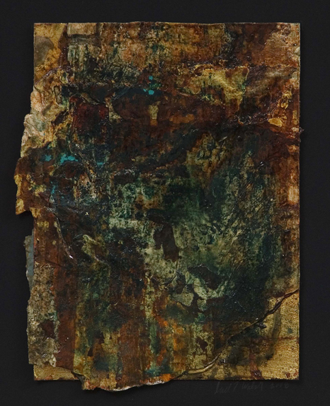 untitled (draft fragment I) oil and collage on paper, 4.5x6.25", 2007-8