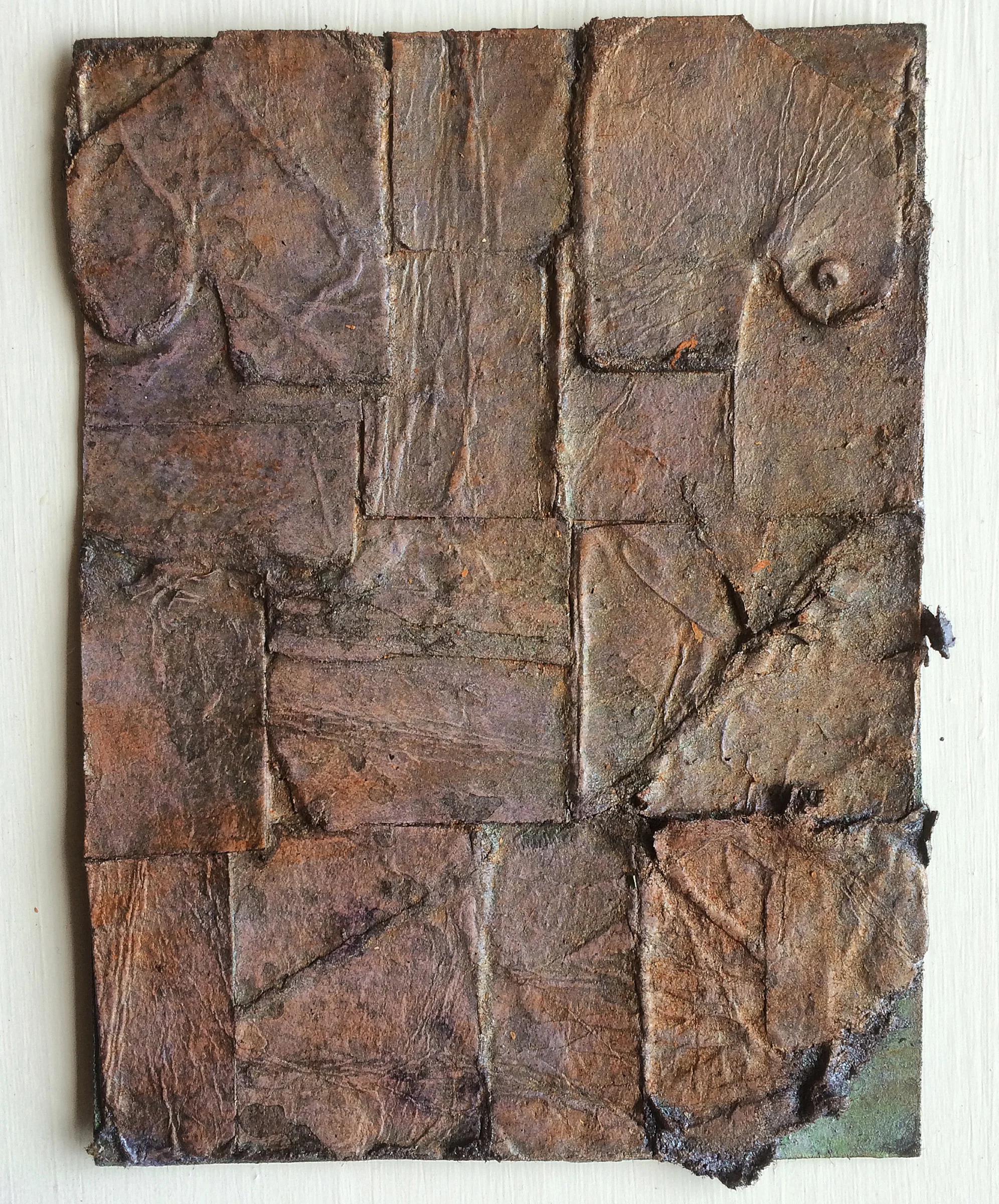 mended mixed media and collage on paper, 4.75" by 6.25", 2015