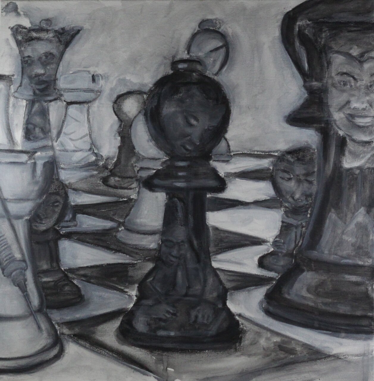 Chess, Acrylic on canvas, 20" x 20"