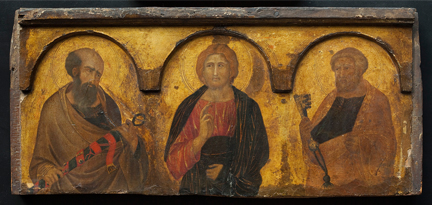 Pietro Lorenzetti, Christ Between Saints Peter and Paul, c.1320 © Ferens Art Gallery, Hull Museums. Photo: The National Gallery
