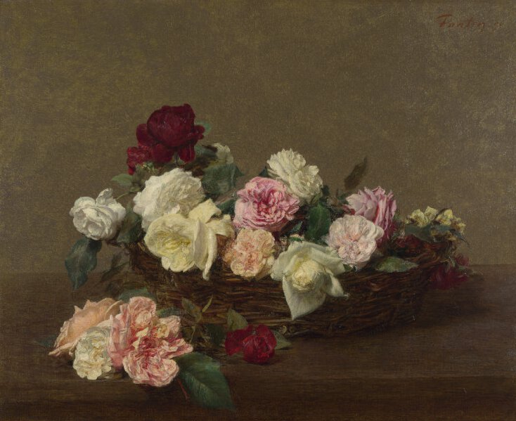 Ignace-Henri-Théodore Fantin-Latour, A Basket of Roses, 1890