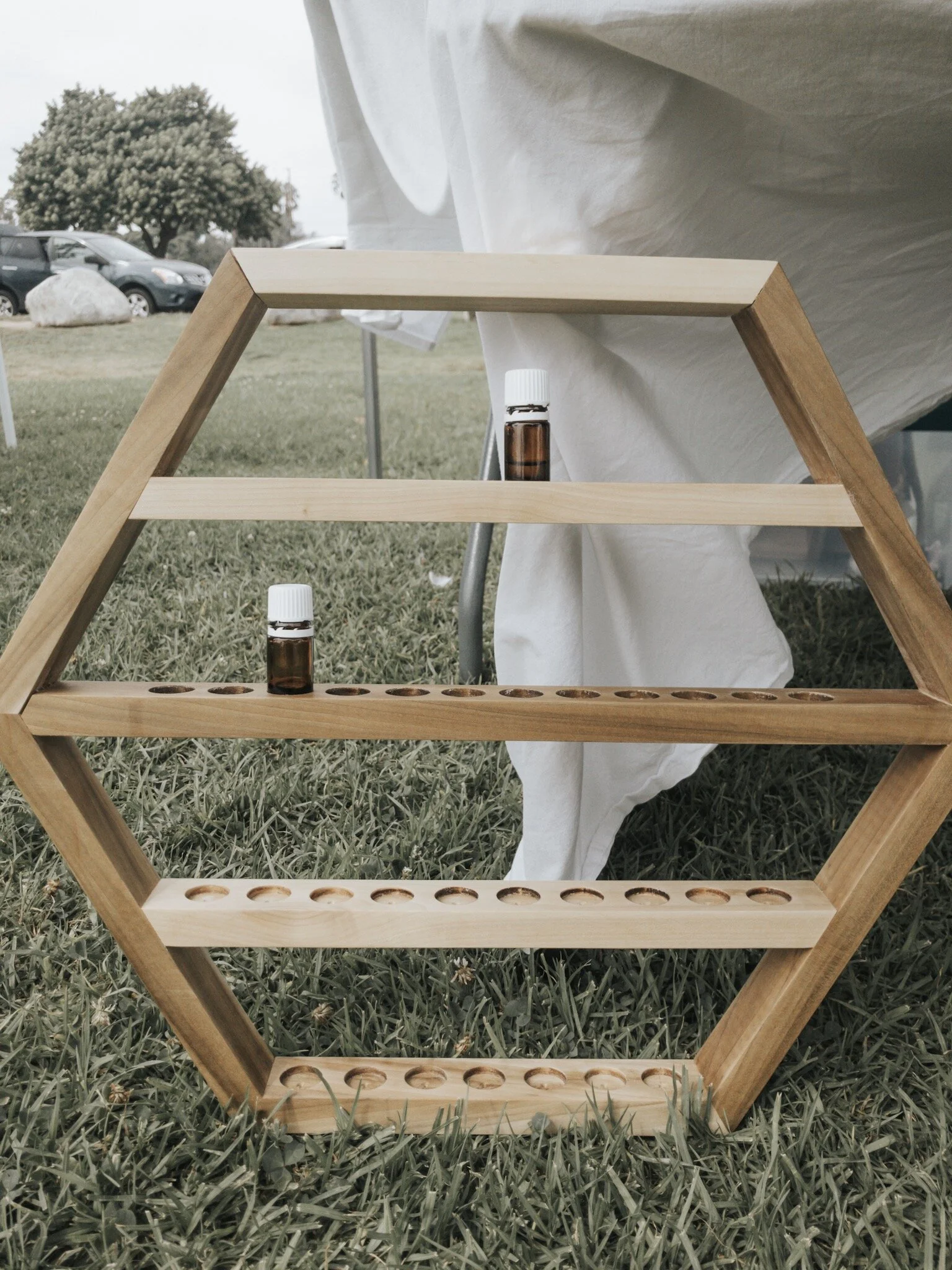 Wood Essential Oil Bottle Holder