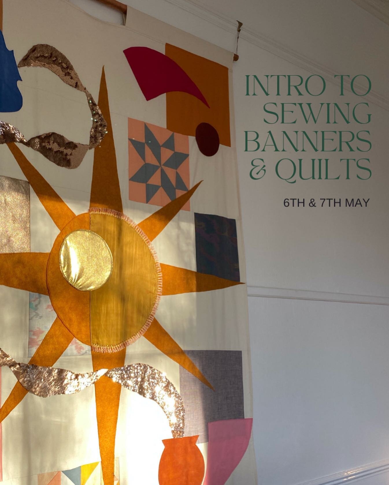 We can&rsquo;t wait for our next Intro To Sewing Banners and Quilts workshop taught by the wonderful Rachel. Across two days of teaching you will learn a whole range of banner and quilt making techniques and raid our fabric collection to bring your o