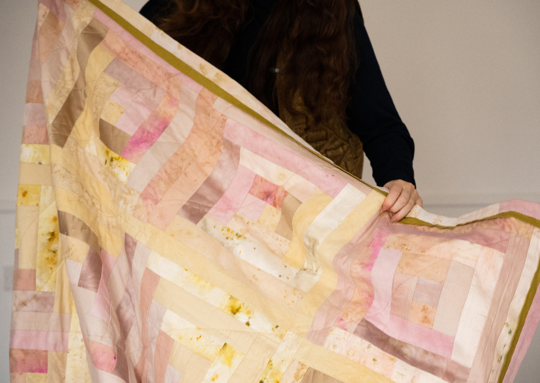 Making our wedding quilt from fabric dyed with confetti