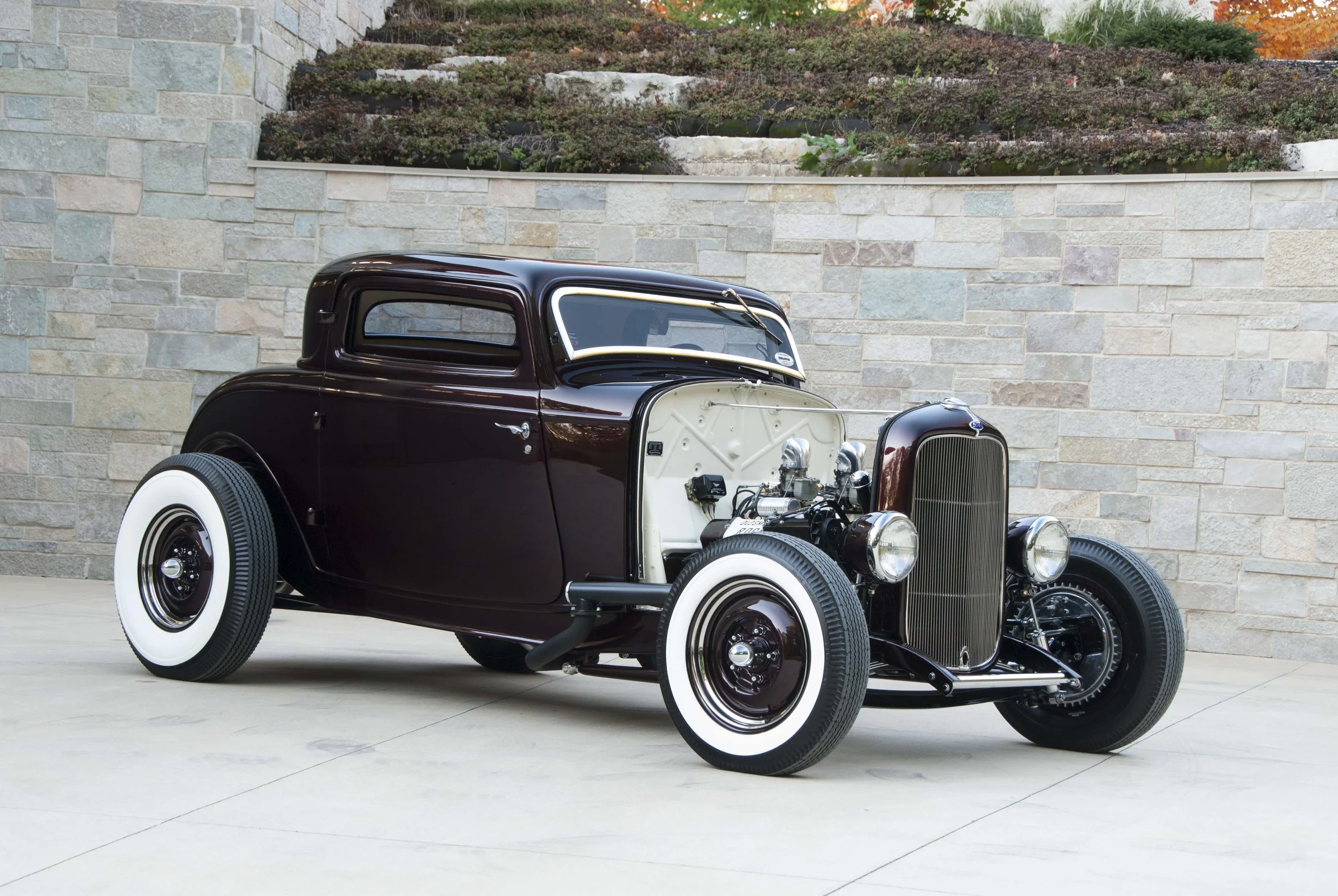 thumbnail image 2 of UPI 1 Pair Hot Rod Traditional Interior Sun Visors – Polished Stainless Steel, Fits 1932 Ford Coupe, Truck, Sedan & Street Rods 2 of 5