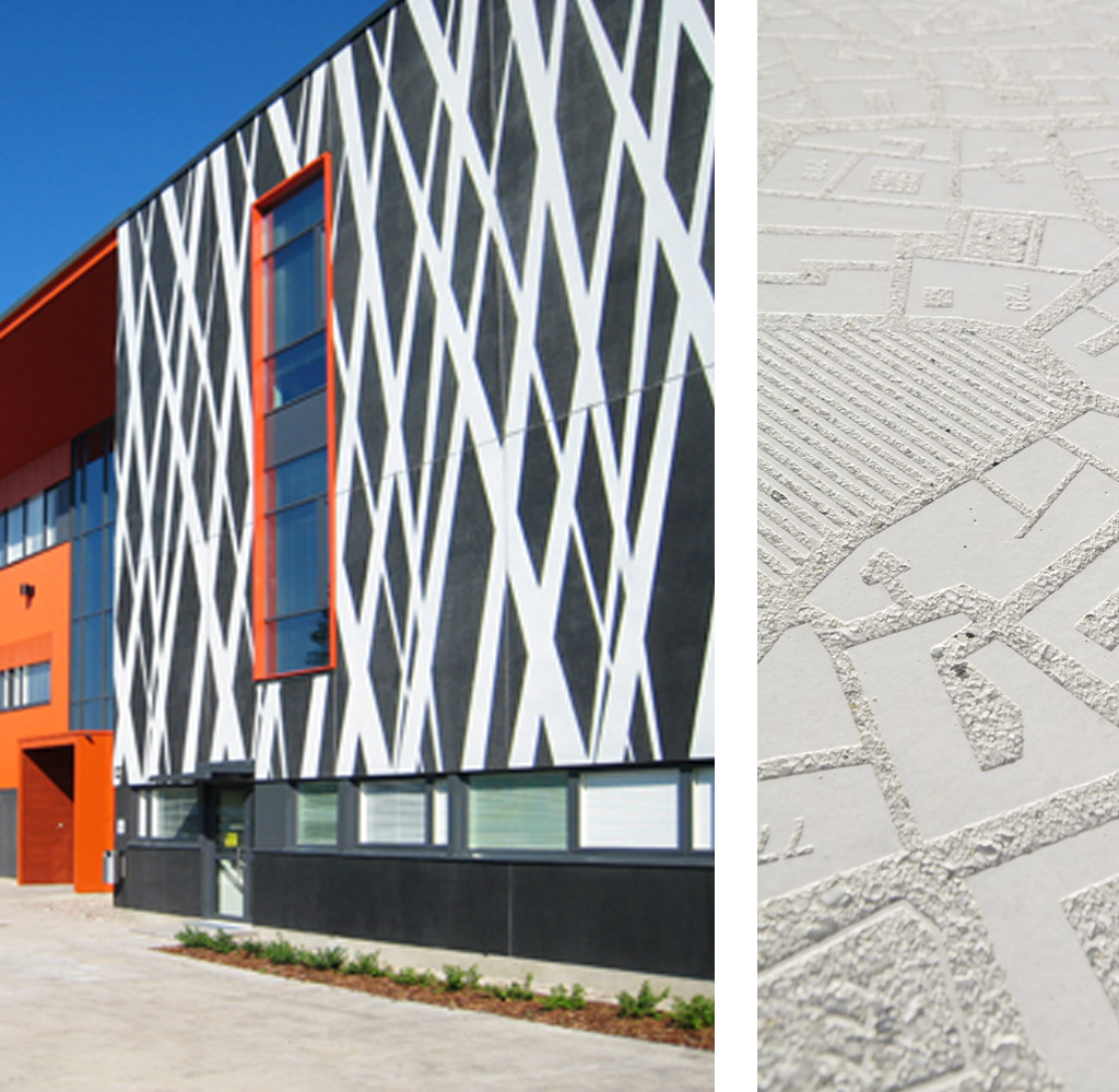 Graphic Concrete, Kangasala Senior Secondary School - Ruhnau Clarke Architects