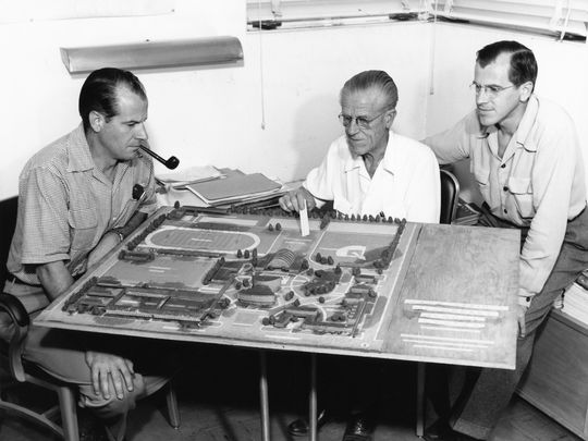 Original architect, Emerson Stewart Williams.(Center)