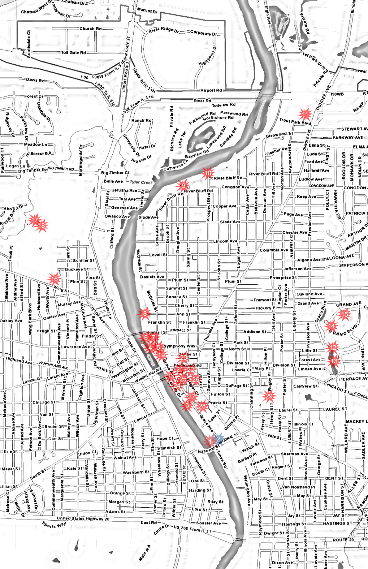 PLAQUE LOCATIONS