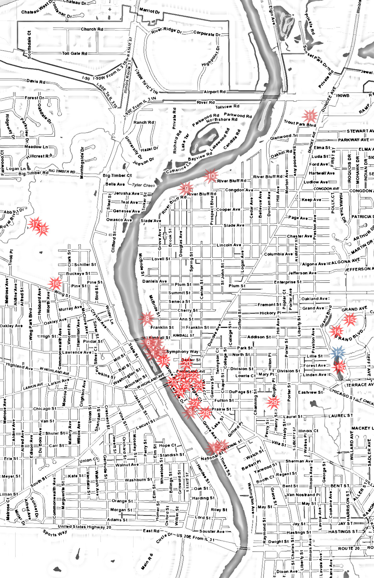 PLAQUE LOCATIONS