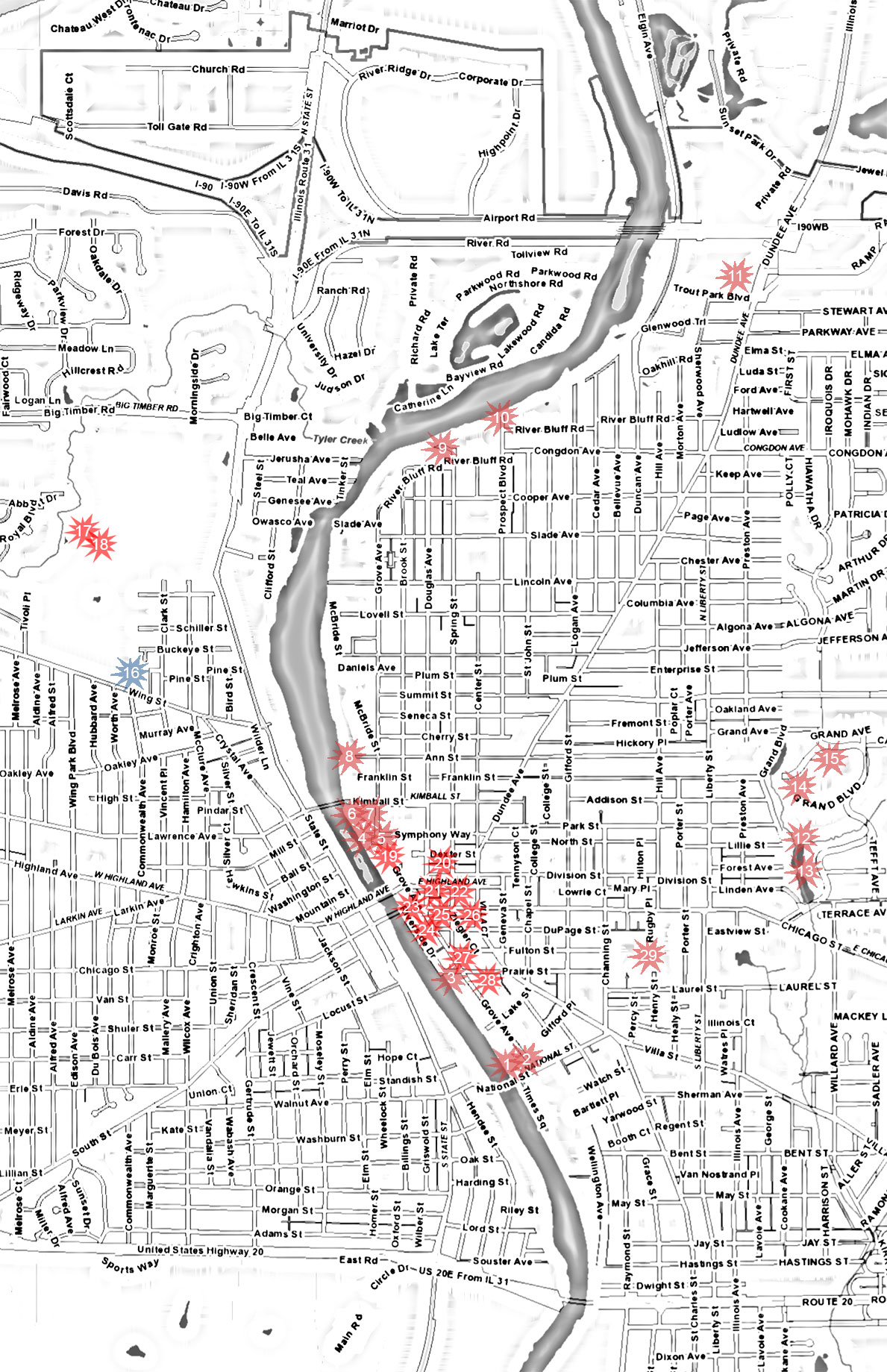 PLAQUE LOCATIONS