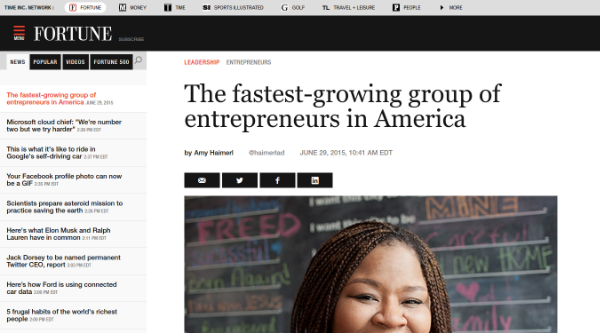   The fastest-growing group of entrepreneurs in America     Fortune Magazine    Share on   Facebook   |   Twitter   