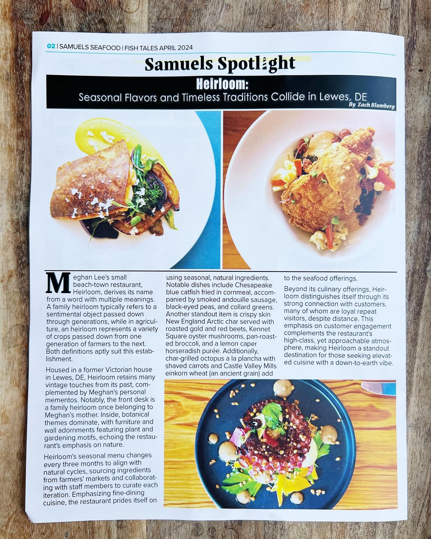 🥁shoutout🥁

thanks to @samuelsseafood 
for featuring Heirloom in your
seasonal company newsletter!!!

super proud of this squad, both front &amp; back of house, who continue to create amazing food and give extraordinary service to all our loyal gue