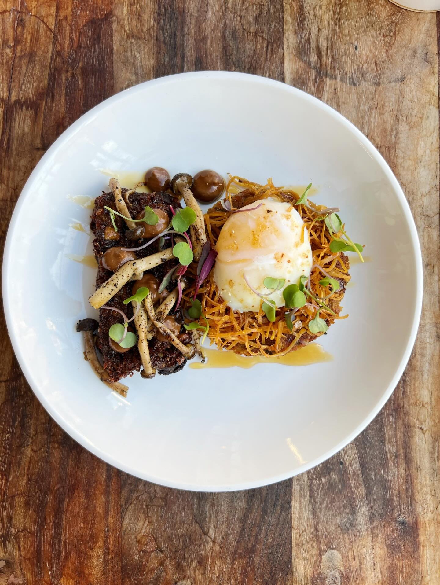 🍄🌿🍄🌿🍄🌿

It&rsquo;s backkkkk

M U S H R O O M ✨S C R A P P L E
porcini johnny cake, pickled beech mushrooms, crispy trumpet mushrooms, porcini mustard, 60 minute egg, blood orange &amp; sherry reduction 

we took a little break and are back with