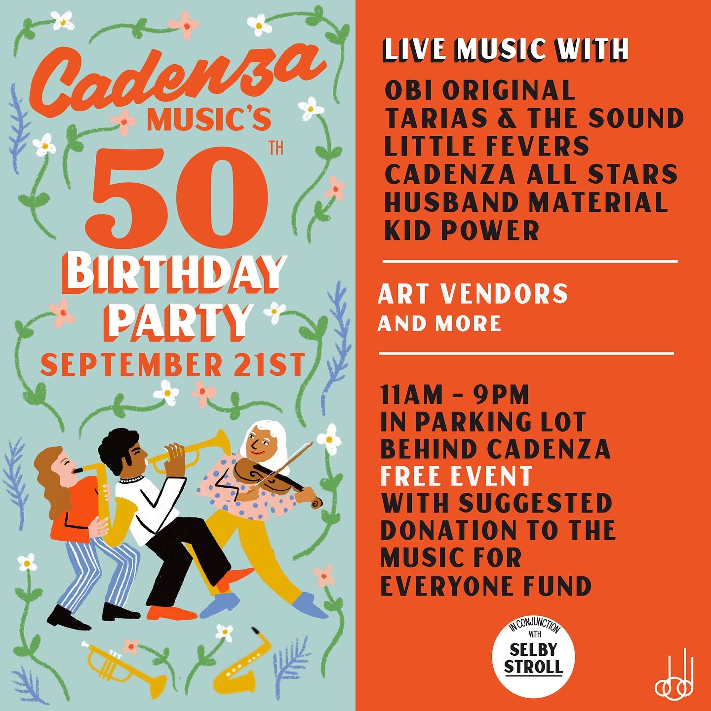 We are so excited for this weekend, slide to the right to see the day&rsquo;s schedule! @obi_original @tariasandthesound @cadenzamusicstp