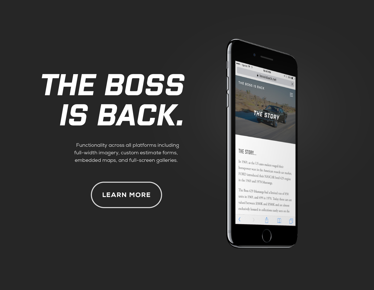 The Boss is Back | Website Design
