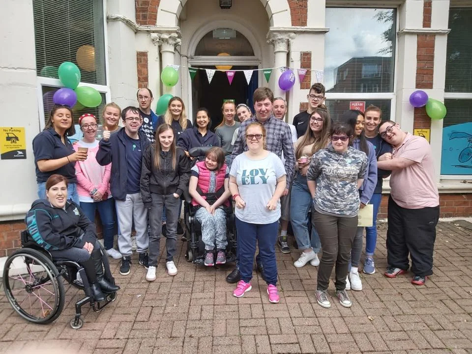 Pictured: Freedom2Choose young people and programme volunteers outside Lilac House at Saturday’s Coffee Afternoon in aid of Macmillan Cancer Support.