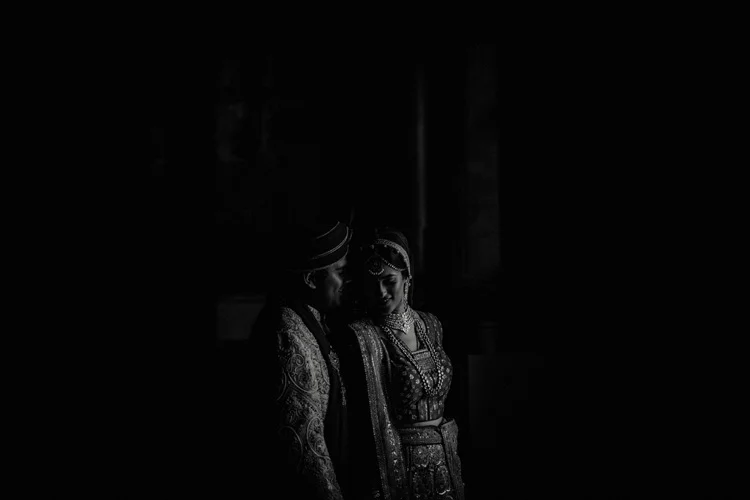 indian couple share intimate moment after hindu ceremony