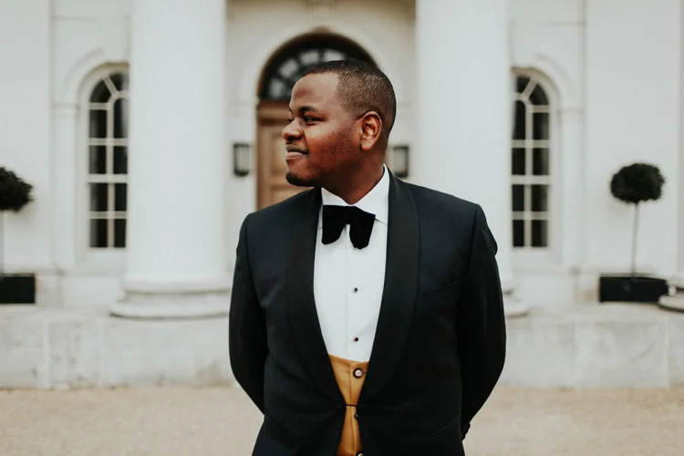 classy groom waiting for bride at hylands house