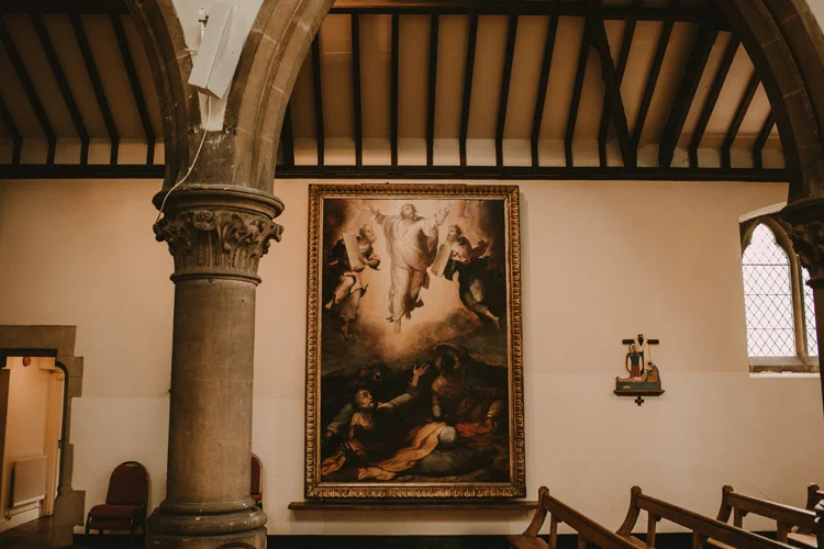 painting of jesus and angels in london catholic church