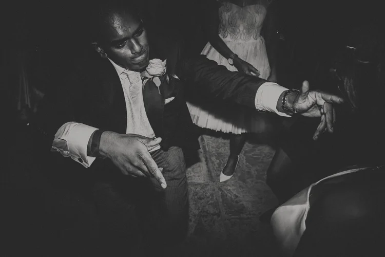 groom dancing at syon park wedding reception