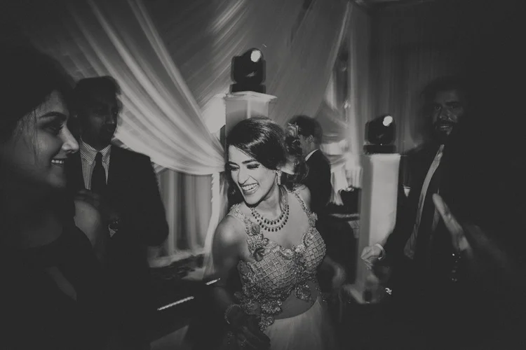 arab bride dancing at hindu wedding reception in southampton