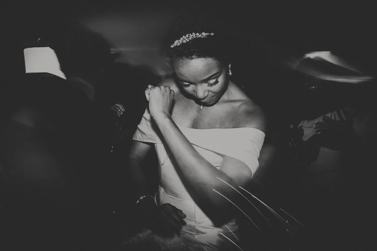black bride dances at froyle park wedding ceremony