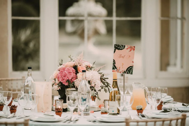 table top at syon park wedding reception