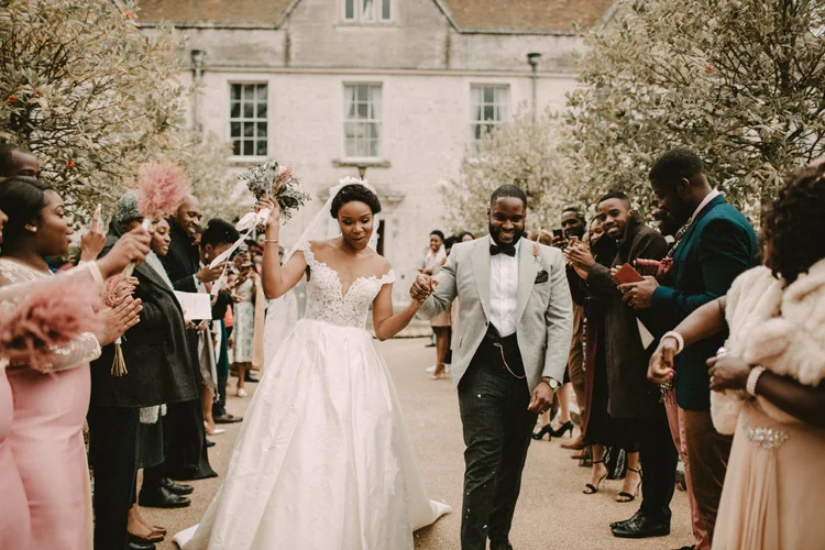 black couple in froyle park recessional