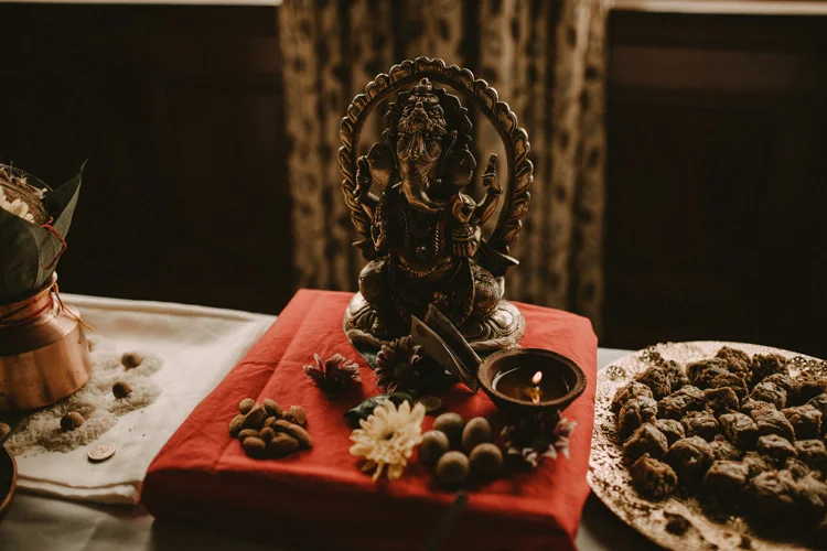 statue of ganesh in puja