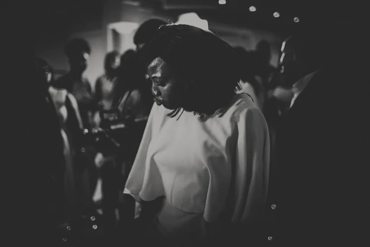 guest dances at froyle park wedding reception
