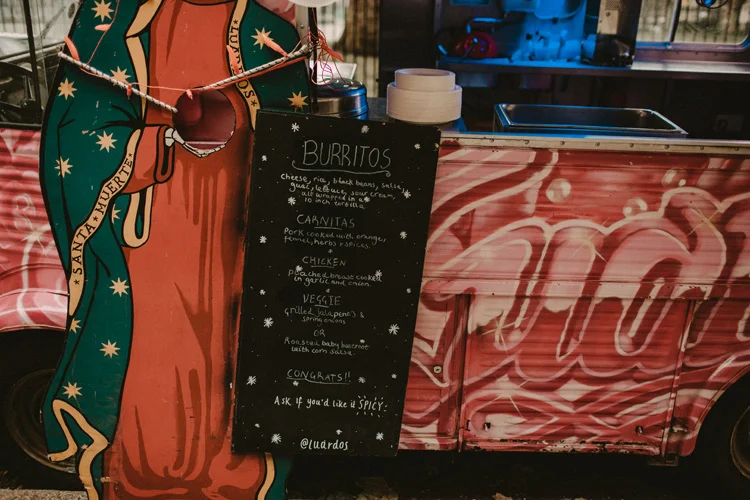 menu for mexican food truck in london hindu wedding reception