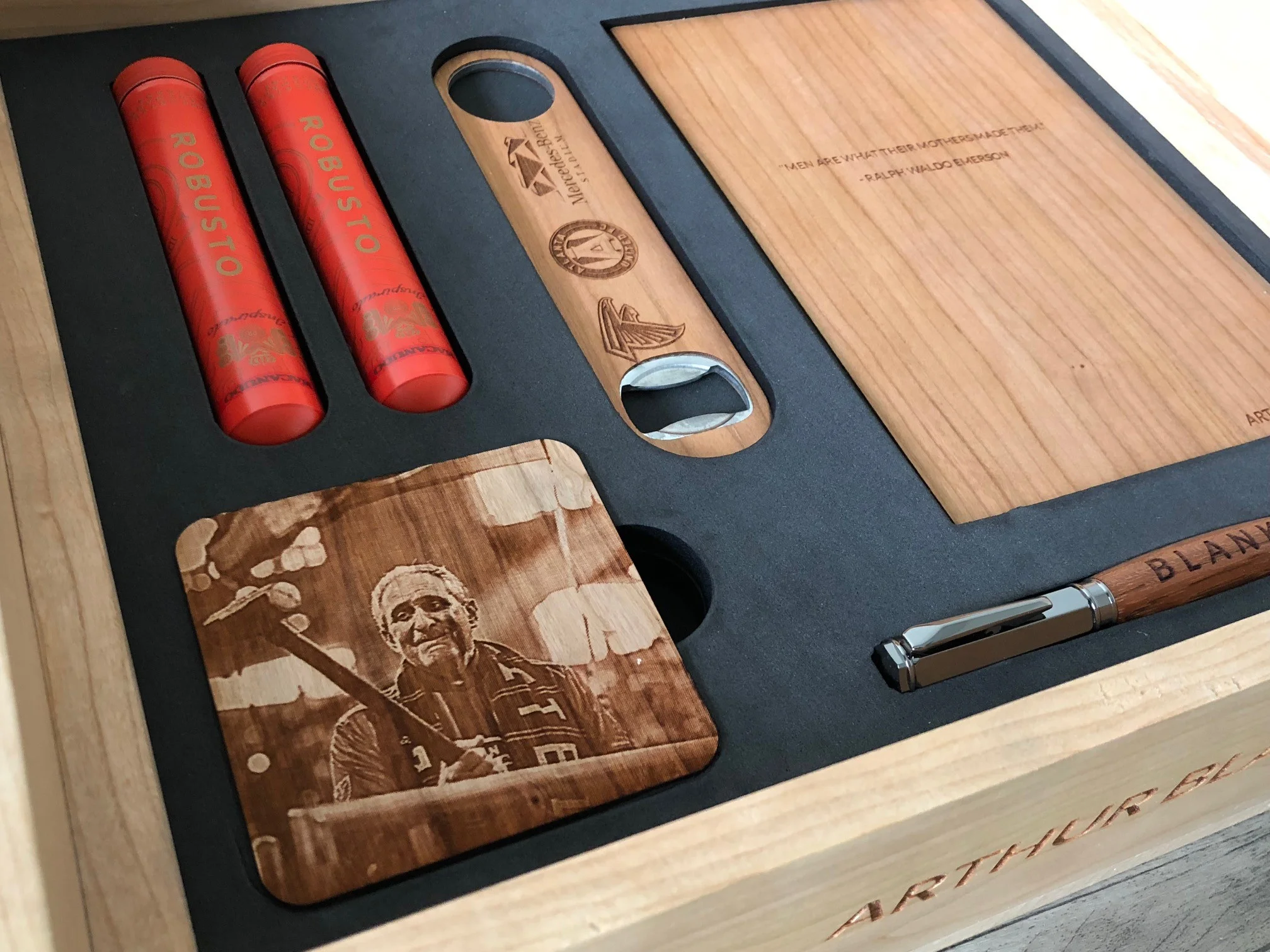 Cigars, Pen, Journal, Coasters & Bottle Opener Box