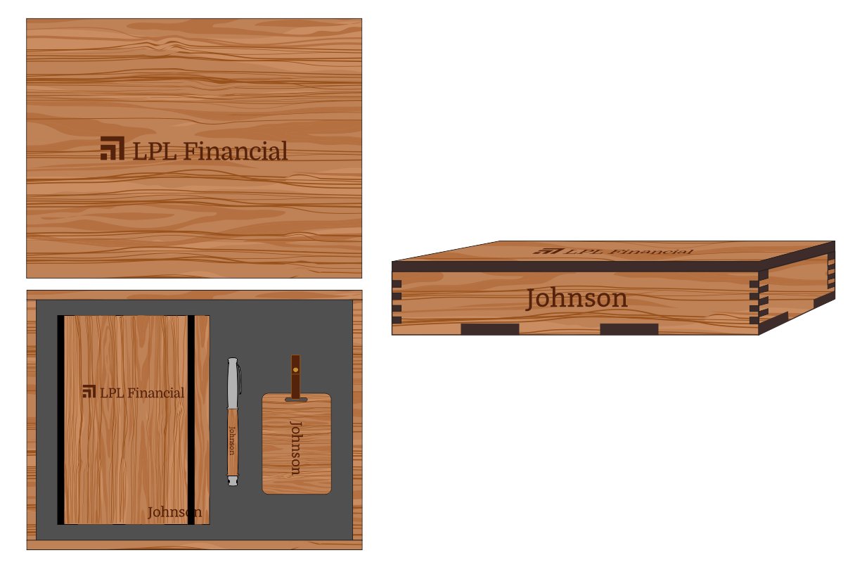 Journal, Luggage Tag & Pen Box Example