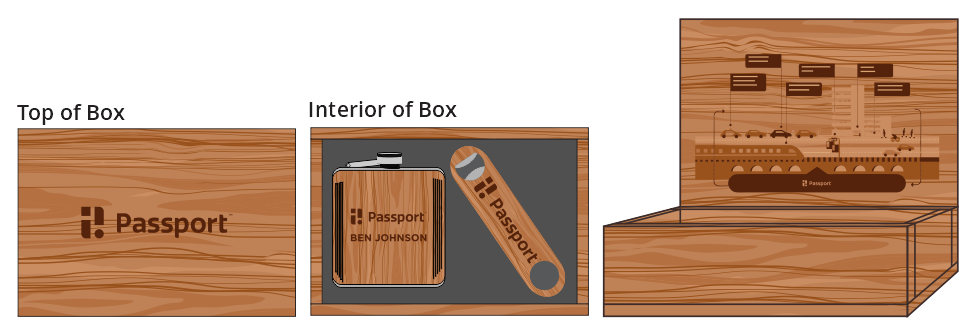 Hardwood Bottle Opener & Flask Box