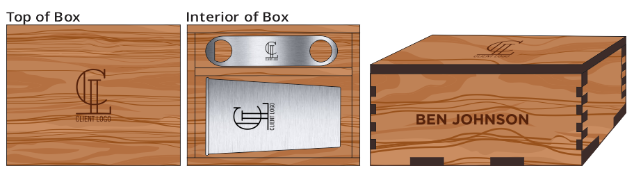 Metal Pint Glass & Bottle Opener Box
