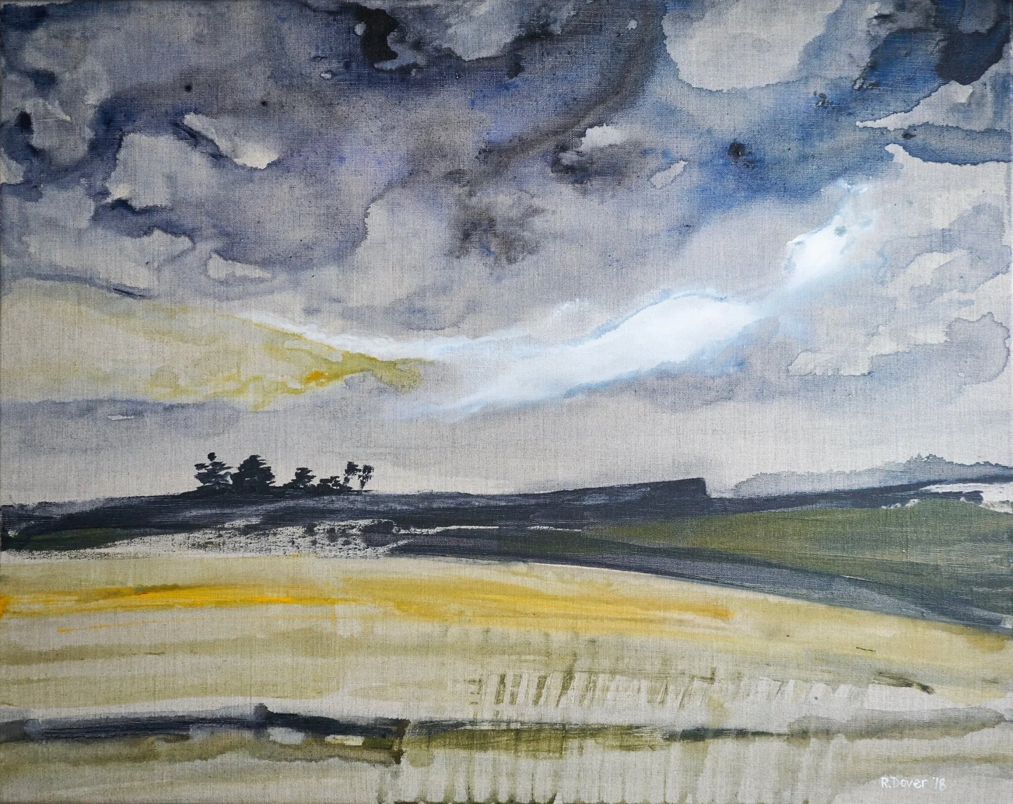 East Lothian Dusk acrylic on linen 80cm x 100cm SOLD
