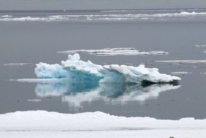 Sea ice and iceberg.