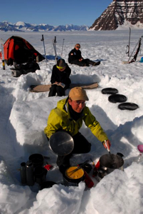 Our kitchen, dug directly into the glacier.