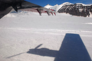 Landing on GBF glacier.