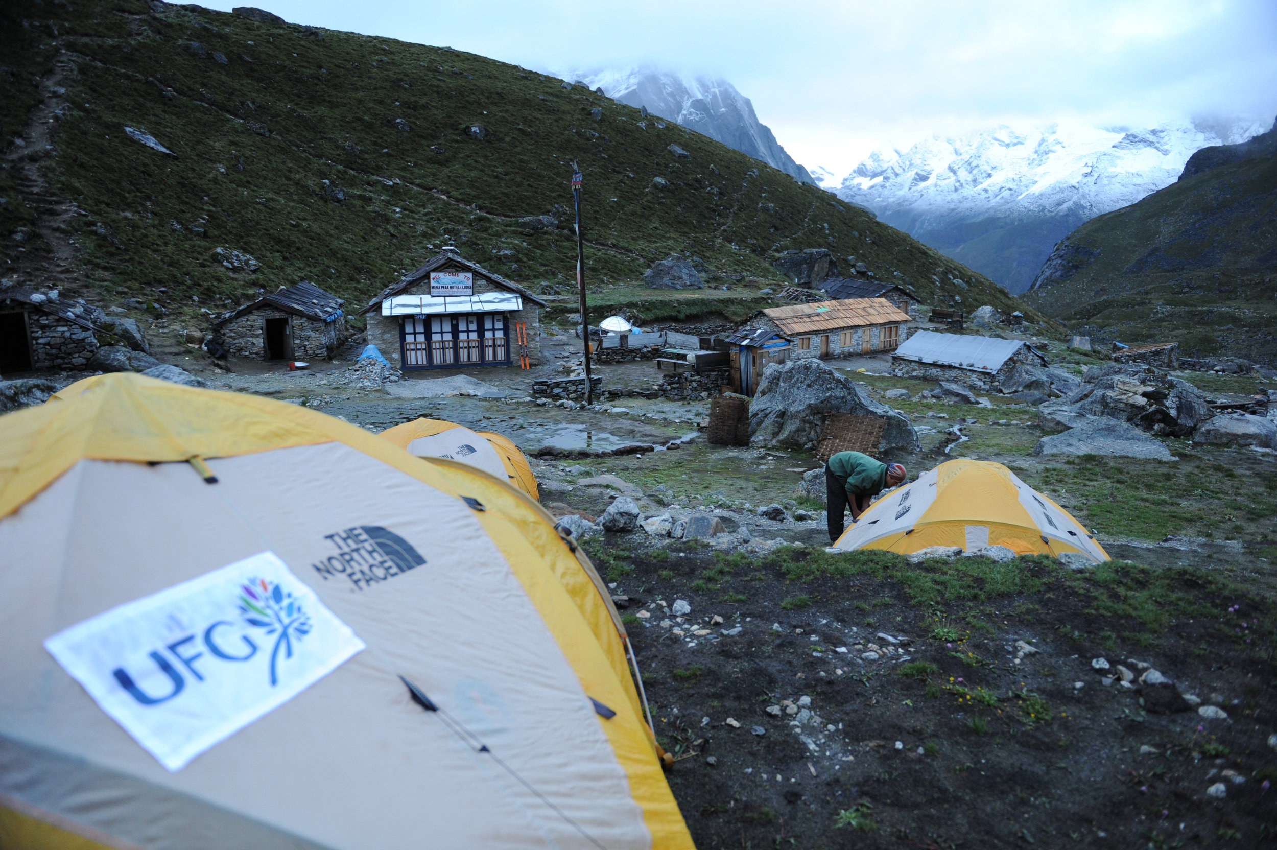 Typical camp at lower altitudes.