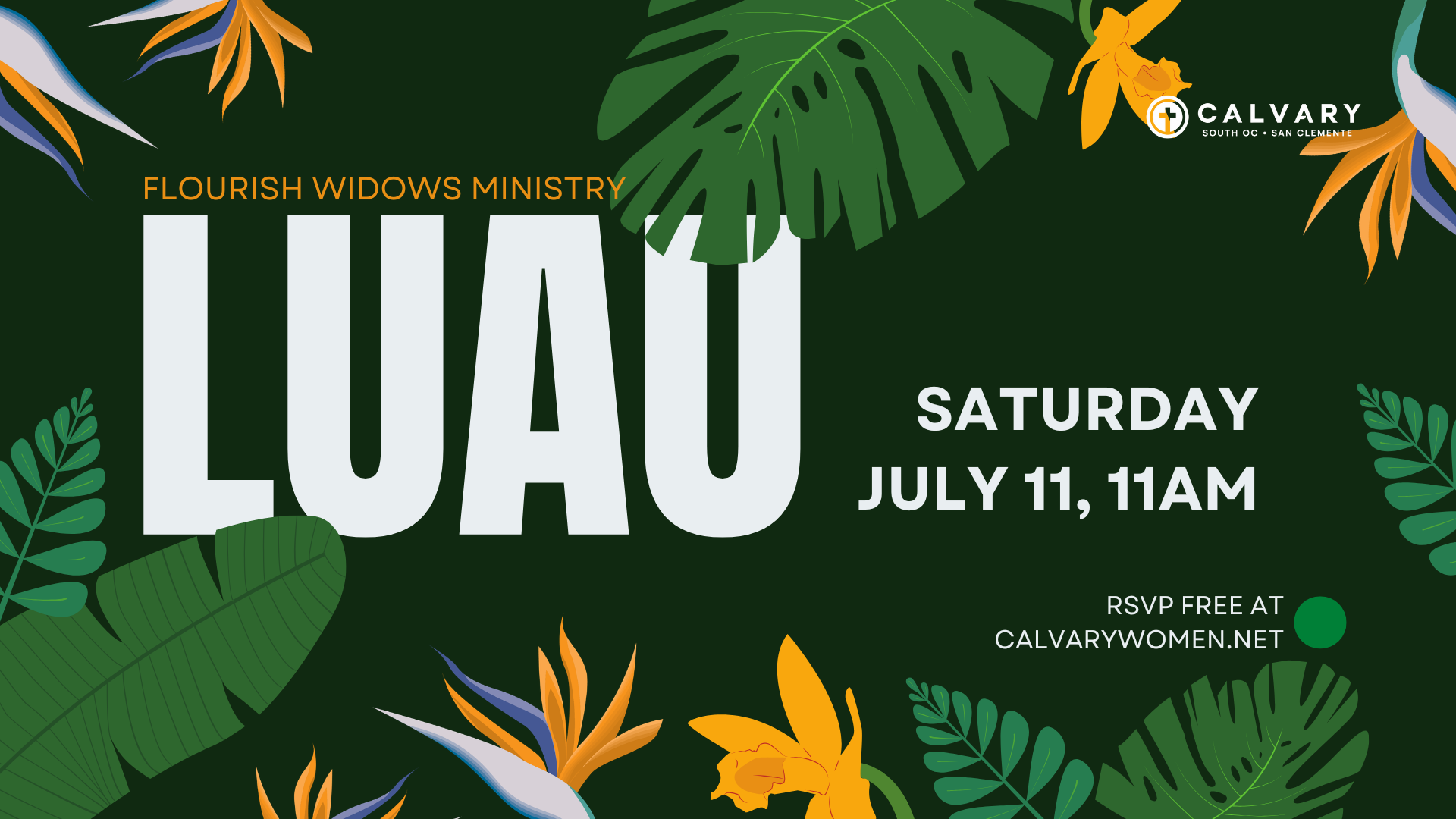 Widows ministry luau in san clemente at Calvary South OC