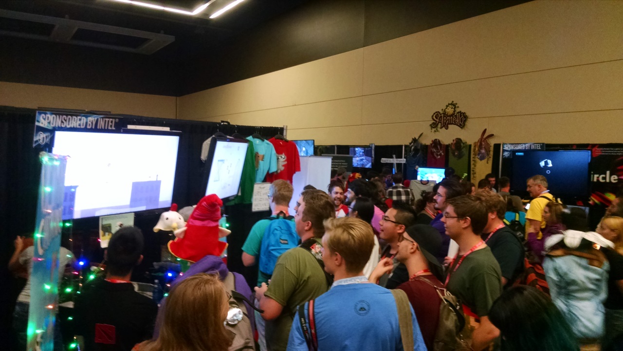Always a crowd at our booth, it's a nice feeling