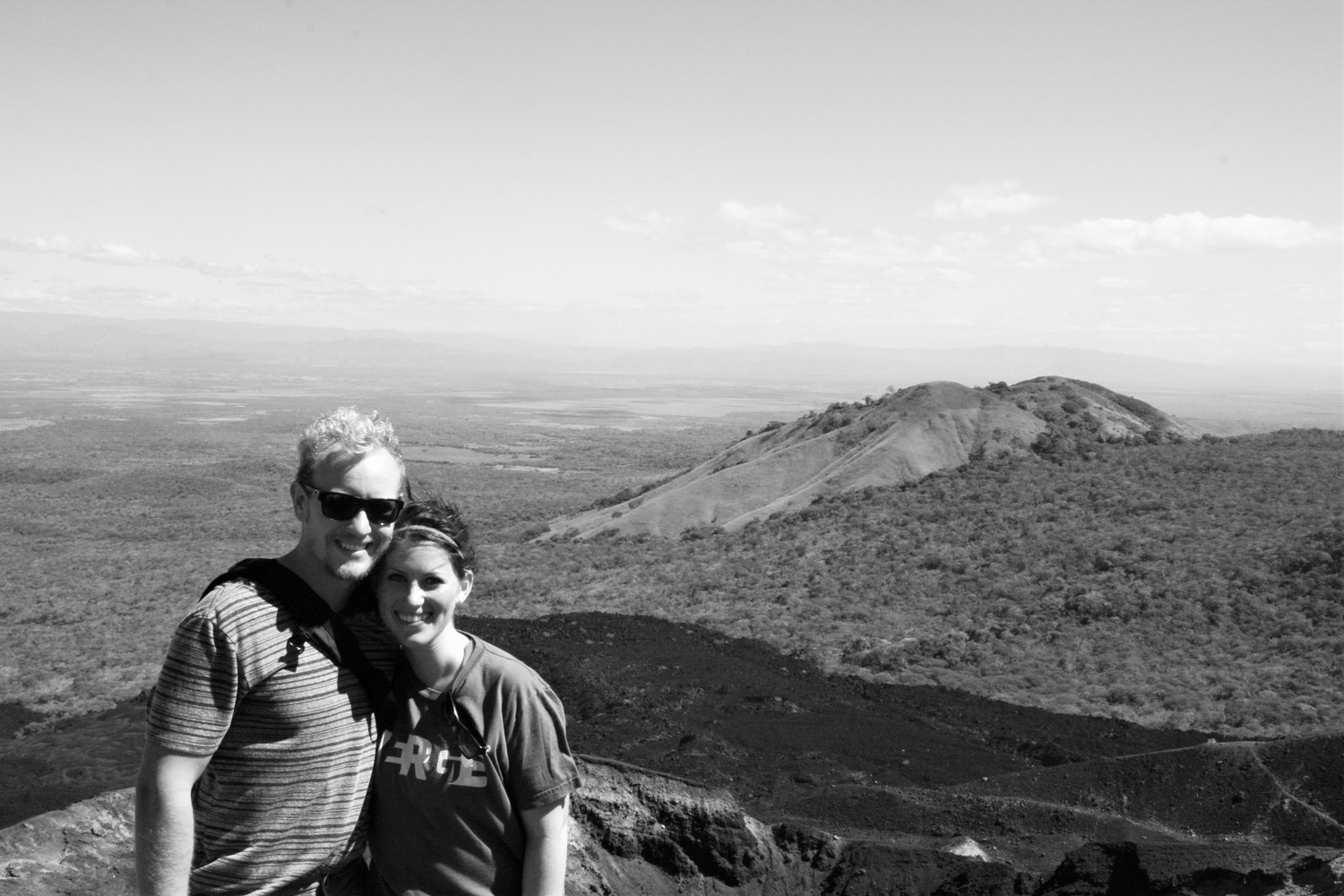 Kurtis & Carrie on the Edge of Cerro Negro near Leon