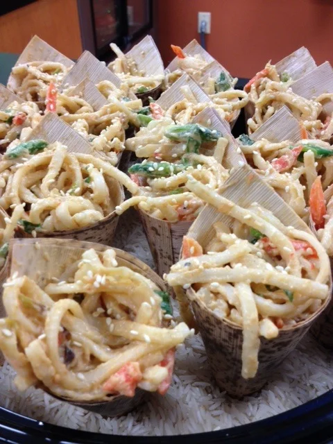 sesame udon - bamboo cones