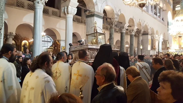 Processing the Holy Relics of St. Demetrius through the Cathedral