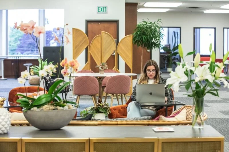 PMG PHOTO: JONATHAN HOUSE - Rachelle Hacmac works in Vida, a new co-work space in the former Jantzen Swimwear building in Northeast Portland.