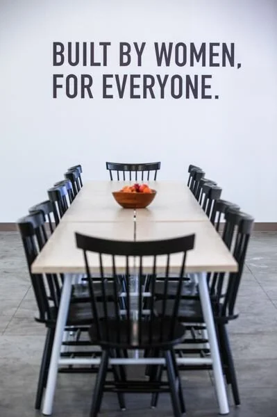 PMG PHOTO: JONATHAN HOUSE - A dining table large enough to accommodate several members at the same time helps create a sense of community at The Riveter.