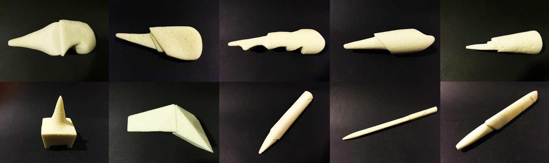 Initial foam models show form development.