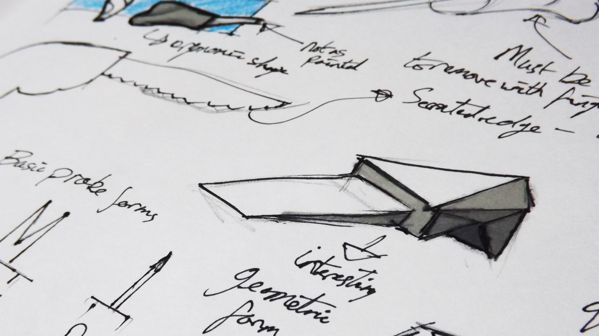 Quick rough sketches and initial ideation.